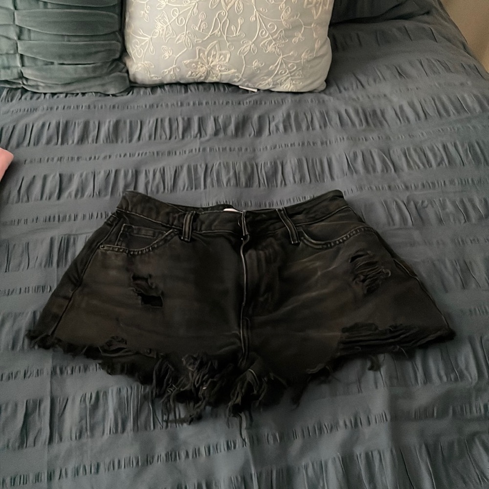 Black jean shorts